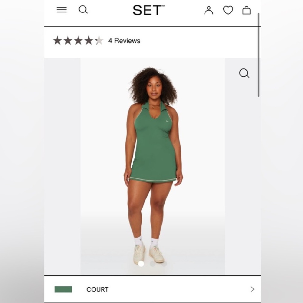 SET ACTIVE Sportbody collared V dress in COURT